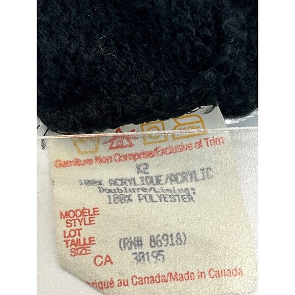 Lululemon Black Ribbed Beanie Hat With Red Logo Acrylic & Polyester Medium 3j - Picture 4 of 6